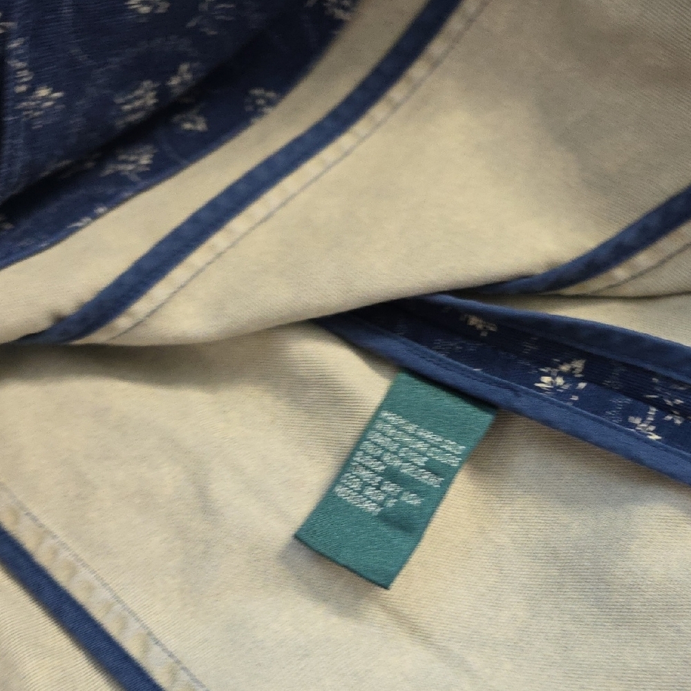 Lauren Ralph Lauren Blue Floral Jean Jacket Vintage Gold Tone Button XL - Picture 11 of 14